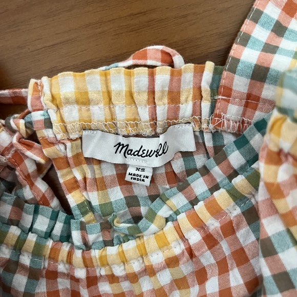 Madewell | Seersucker Sophia Peplum Tank in Rainbow Gingham Check - Picture 4 of 9